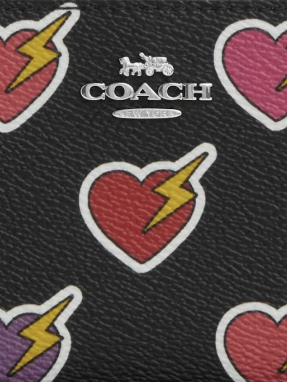 Coach CW476 Heart Bolt Long Zip Around Wallet.